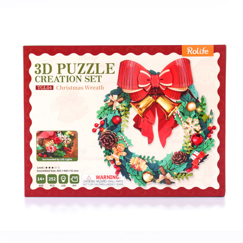 Robotime Rolife Christmas Wreath 3D Wooden Puzzle TGL04