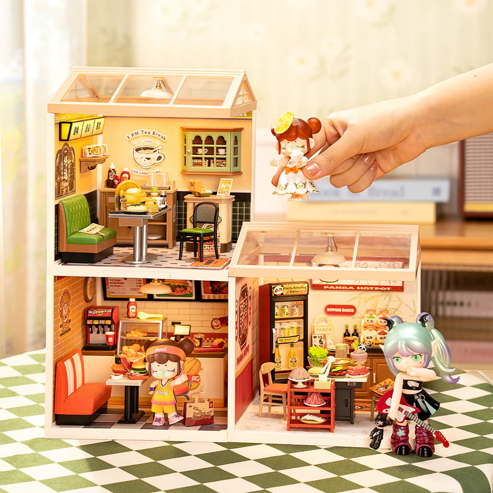 Robotime Rolife Hong Kong Bites Cafe Super Creator Miniature House DW021