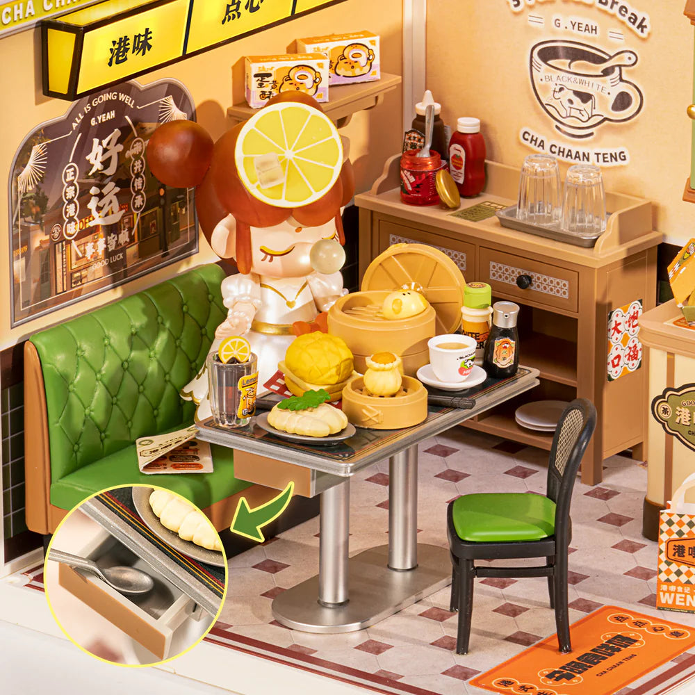 Robotime Rolife Hong Kong Bites Cafe Super Creator Miniature House DW021