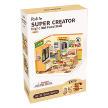 Load image into Gallery viewer, Robotime Rolife Night Out Food Stall DIY Miniature House DW022
