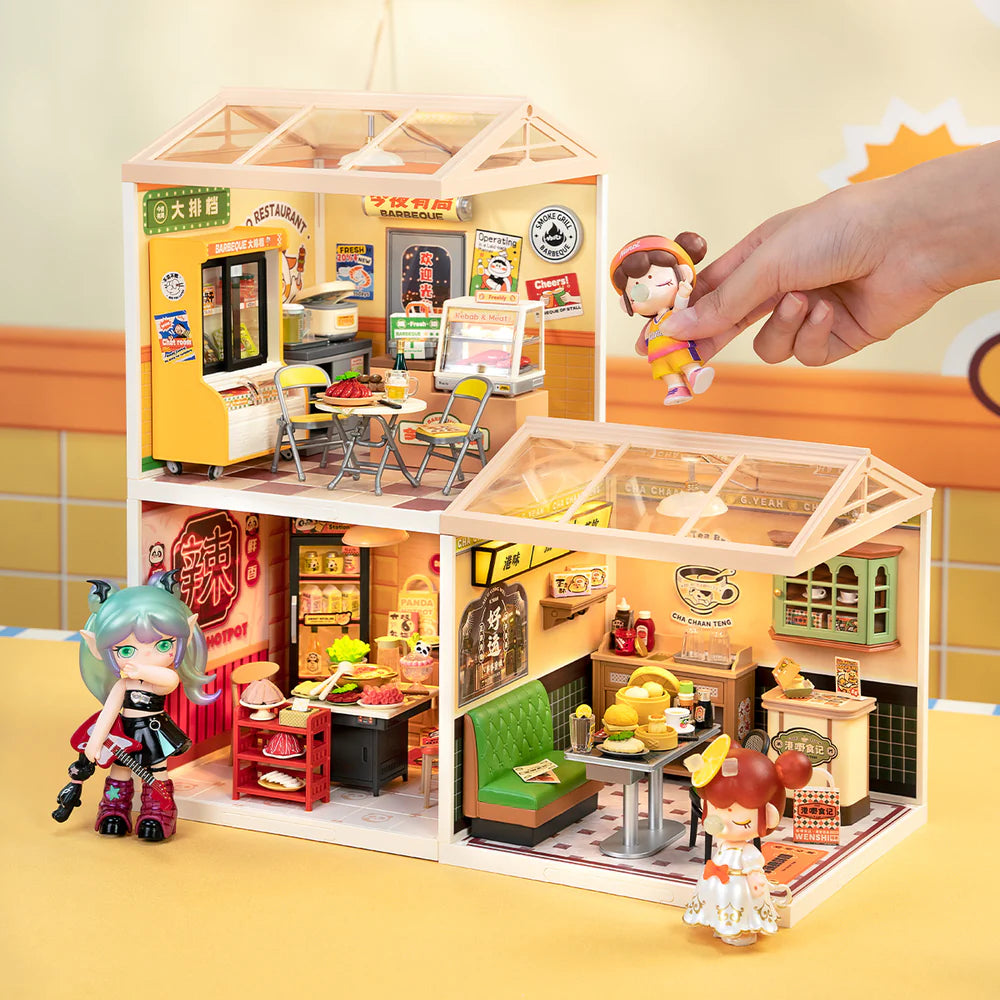 Robotime Rolife Night Out Food Stall DIY Miniature House DW022