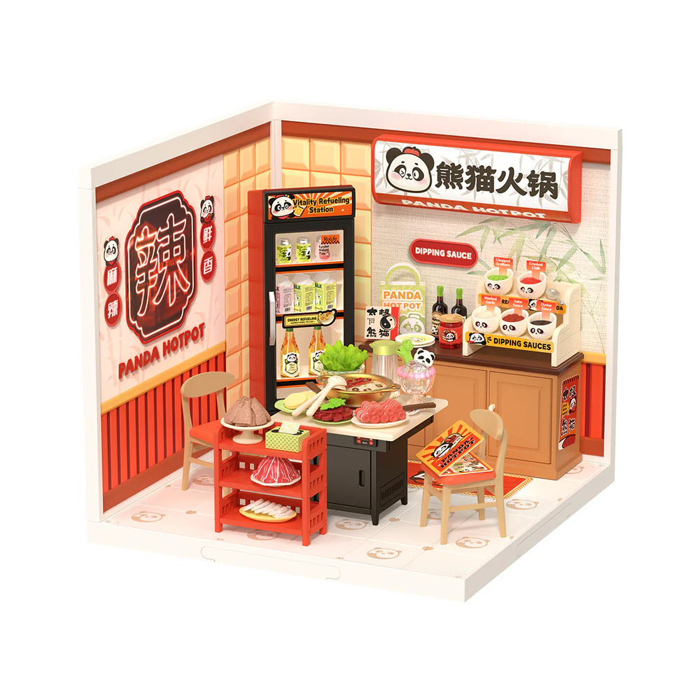 Robotime Rolife Panda Hot Pot Super Creator Miniature House DW020