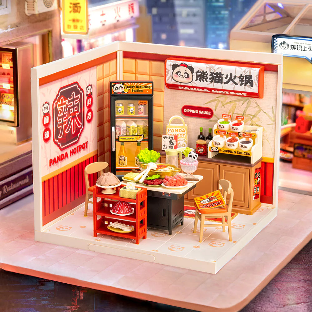 Robotime Rolife Panda Hot Pot Super Creator Miniature House DW020