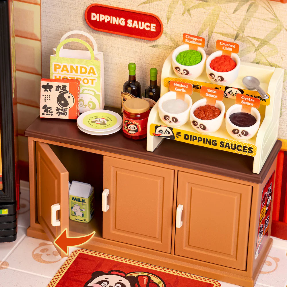 Robotime Rolife Panda Hot Pot Super Creator Miniature House DW020