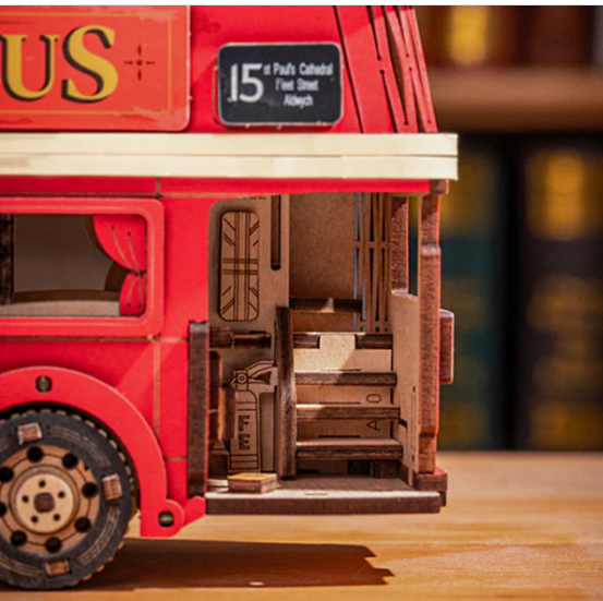 Robotime Rolife London Tour Bus 3D Wooden Puzzle
