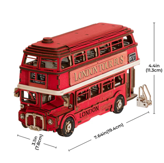 Robotime Rolife London Tour Bus 3D Wooden Puzzle