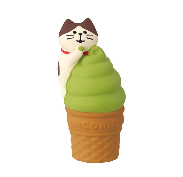 Decole Concombre Figurine - Japanese Green Tea Shop - Matcha Soft Serve Cat