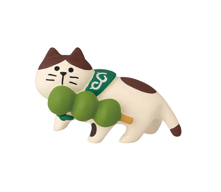 Decole Concombre Figurine - Japanese Green Tea Shop - Matcha Dango Cat