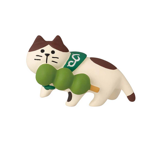Decole Concombre Figurine - Japanese Green Tea Shop - Matcha Dango Cat