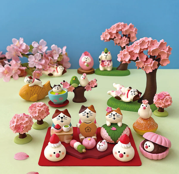 Decole Concombre Figurine - Sakura Viewing Party - Cat With Dorayaki