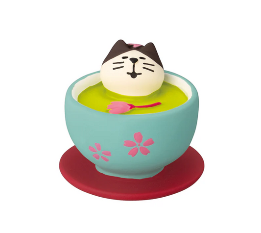 Decole Concombre Figurine - Sakura Viewing Party - Sakura Green Tea Cat