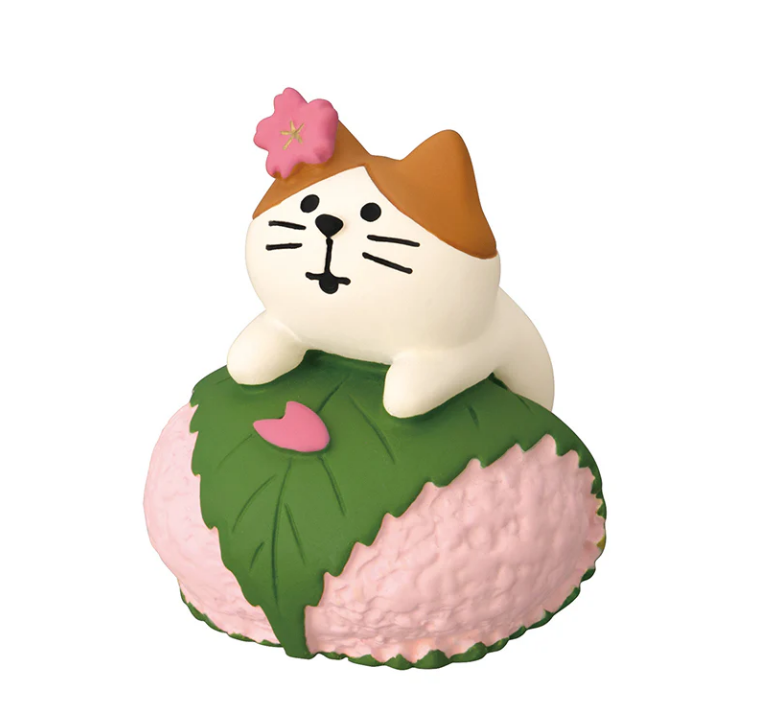 Decole Concombre Figurine - Sakura Viewing Party - Sakura Mochi Wrapped Cat