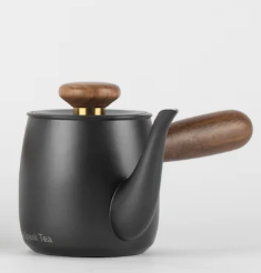 O2H Tea Crane Song Stainless Steep & Sip Tea Pot- Black