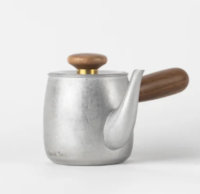 O2H Tea Crane Song Stainless Steep & Sip Tea Pot- Silver