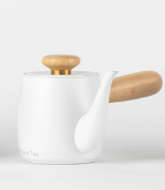 O2H Tea Crane Song Stainless Steep & Sip Tea Pot- White