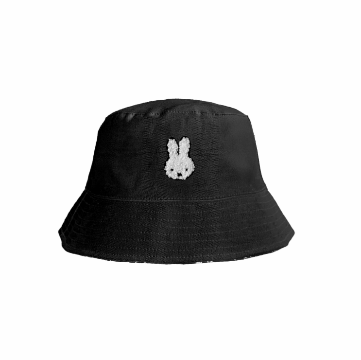 Engelite Miffy Canvas Bucket Hats Black (M) 56cm