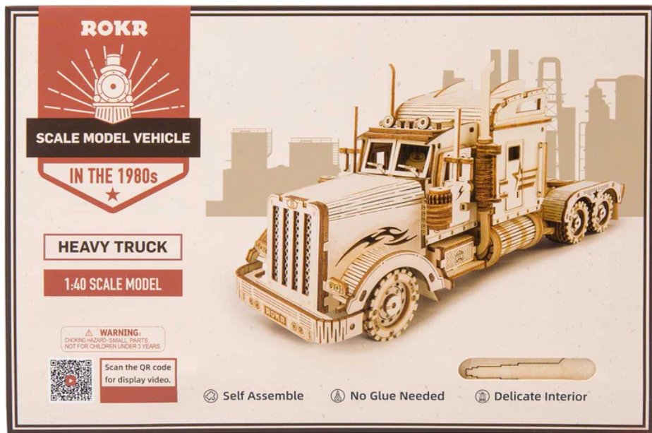 ROKR Heavy Truck Scale Model 3D Wooden Puzzle