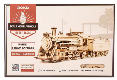 Robotime ROKR Prime Steam Express 3D 1:80 Scale Model Train Wooden Puzzle