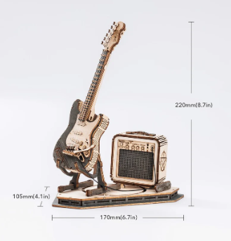 Robotime ROKR Electric Guitar Model 3D Wooden Puzzle