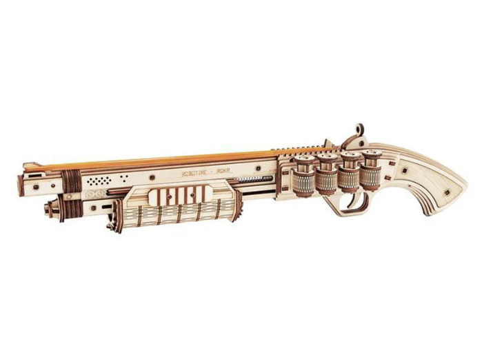 Robotime 3D DIY Wooden Puzzle Terminator M870 Justice Guard Gun Assembly Toy