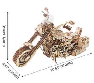 Robotime 3D DIY Wooden Puzzle Cruiser Motorcycle LK504