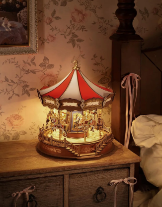 Robotime Rolife Classic Carousel 3D Wooden Puzzle AMC01