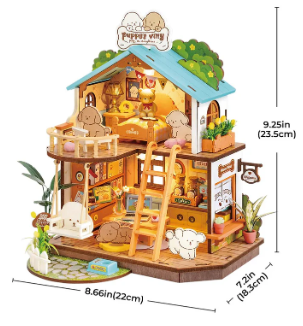 Robotime Rolife Puppy's Cozy Villa DIY Miniature House DG169