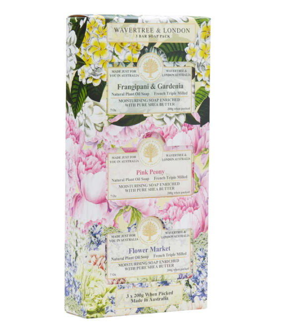Wavertree & London Trio Soap Gift Set Frangipani Bouquet