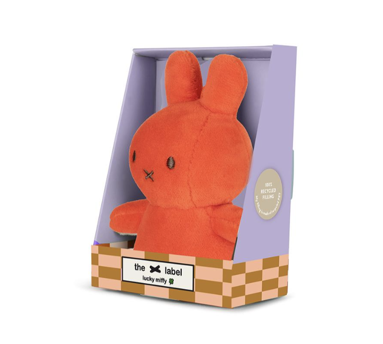 Miffy & Friends Lucky Miffy Sitting in giftbox Coral 10cm