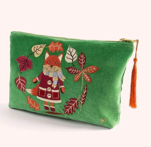 Powder Design Velvet Zip Pouch - Cosy Fox