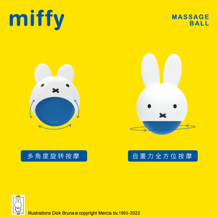 Miffy Self-Gravity Massage Ball-Blue