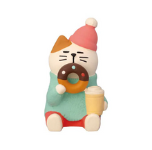 Load image into Gallery viewer, Decole Concombre Figurine - Donut Shop - Happy Donut Cat
