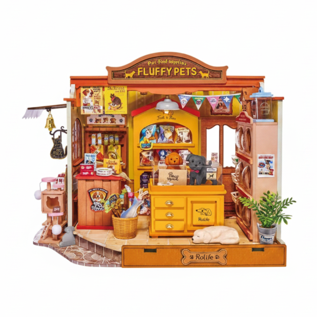Robotime Rolife Fluffy Friends Store DIY Miniature House DG185