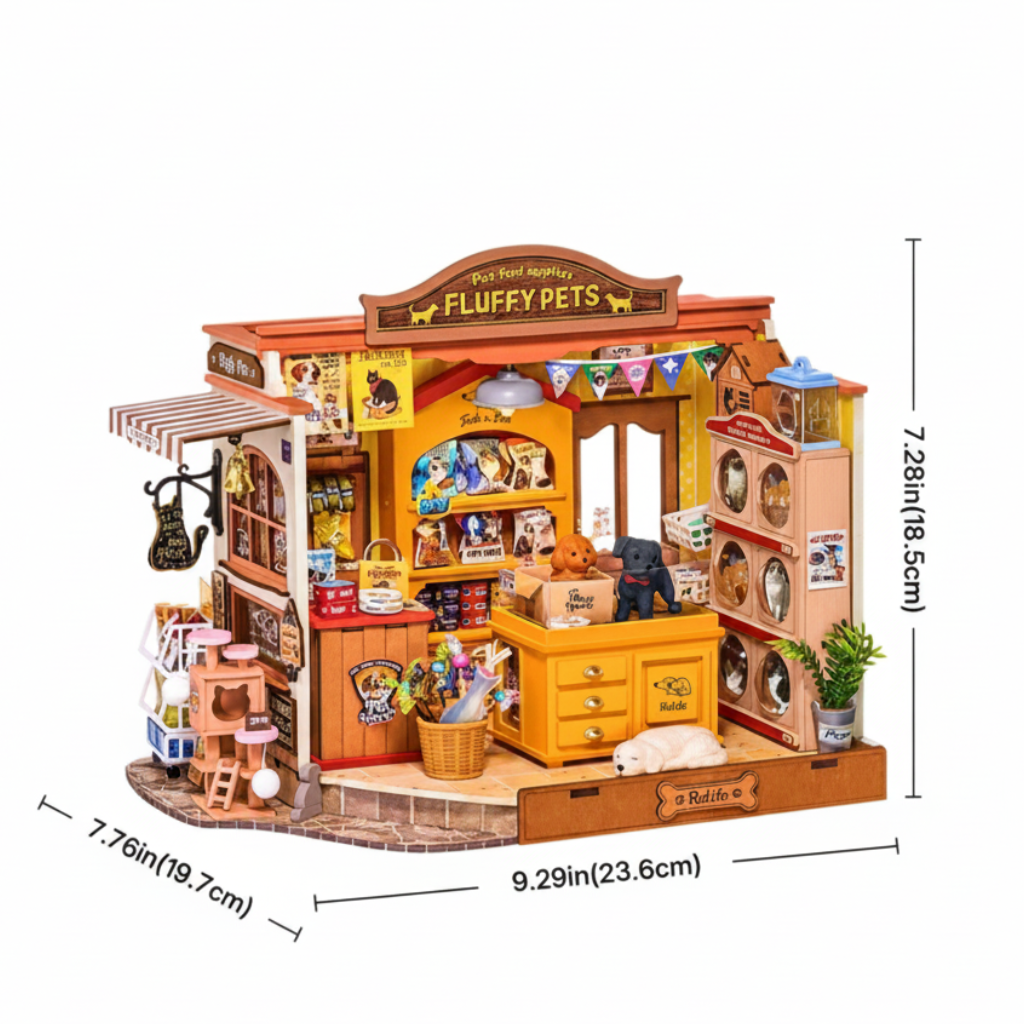 Robotime Rolife Fluffy Friends Store DIY Miniature House DG185