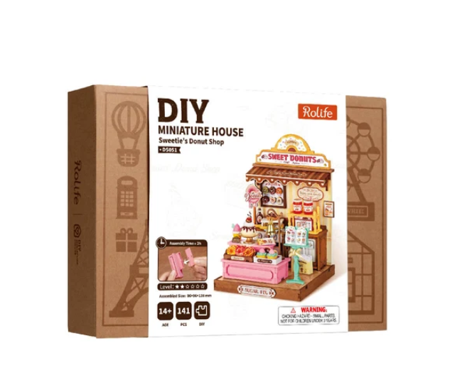 Robotime Rolife Sweetie's Donut Shop DIY Miniature House DS051