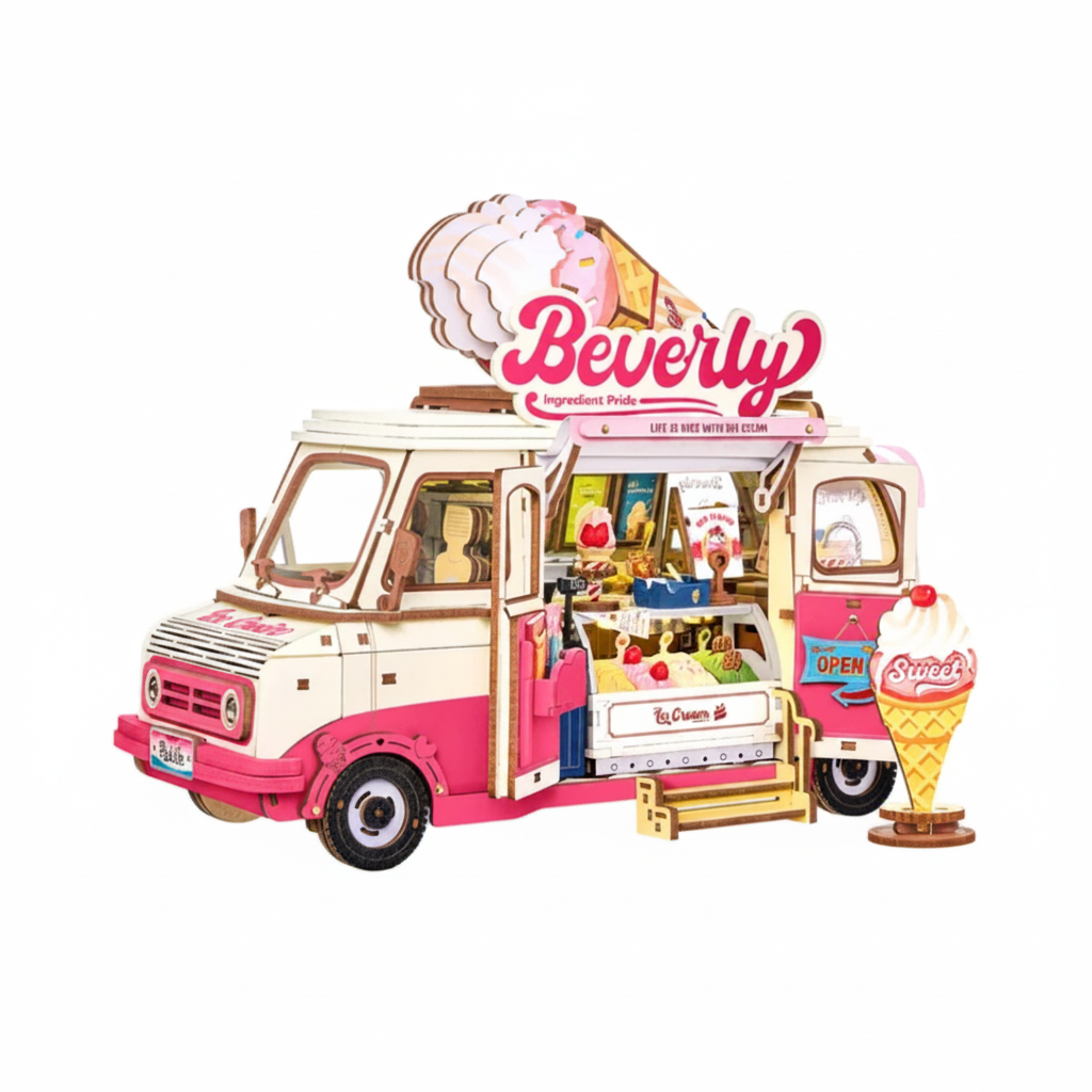 Robotime Rolife Beverly's Ice Cream Truck 3D Wooden Puzzle TGS06