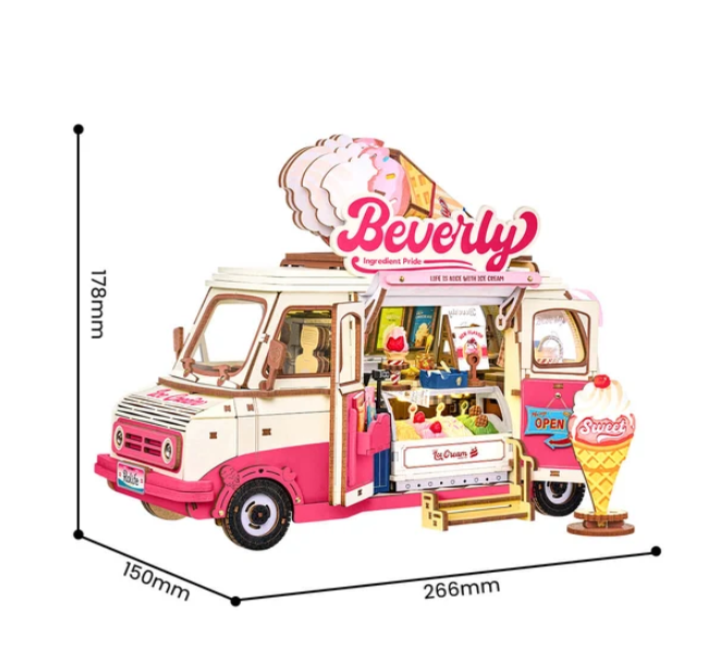 Robotime Rolife Beverly's Ice Cream Truck 3D Wooden Puzzle TGS06