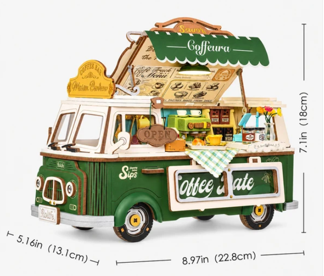 Robotime Rolife Leo's Coffee Truck 3D Wooden Puzzle TGS07
