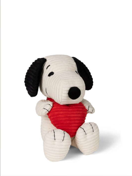 Peanuts Snoopy ECO Corduroy Cream with Heart 19cm