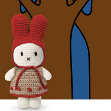 Load image into Gallery viewer, Miffy Handmade and her Roses Dress and Red Hat 25cm
