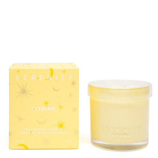 Serenity--Crystal Candle 300g--Energise & Citrine
