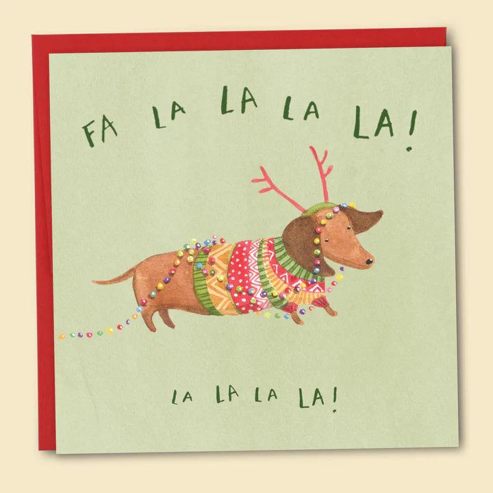 Papernest Fa La La La La Dachshund Card