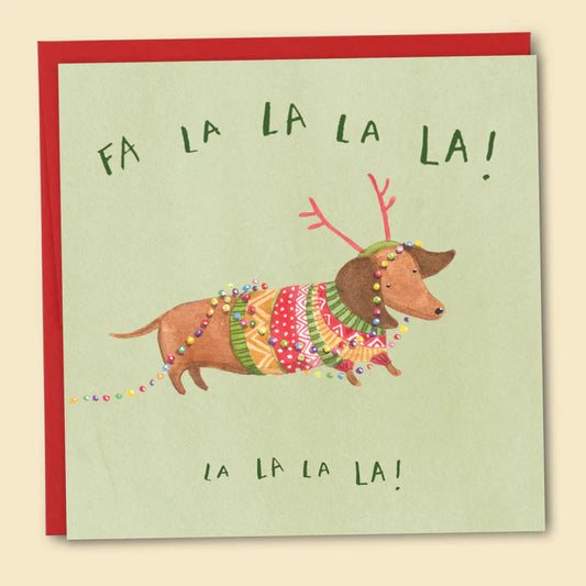 Papernest Fa La La La La Dachshund Card