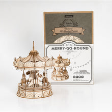 Load image into Gallery viewer, Robotime Classical 3D Wooden Merry Go Round
