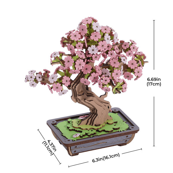 Robotime Rolife Sakura Bonsai DIY Wooden 3D Puzzle TG415