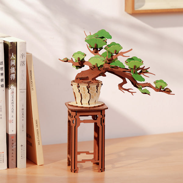 Robotime Rolife Evergreen Pine Bonsai DIY Wooden 3D Puzzle TG510