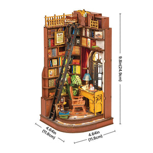 Robotime Rolife Silent Corner Study DIY Book Nook Shelf Insert TGE02