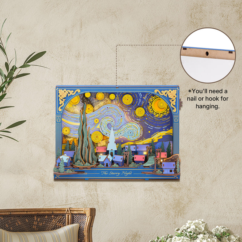 Robotime Rowood The Starry Night Wall Art 3D Wooden Puzzle TH003