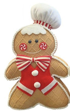 Load image into Gallery viewer, Fabric Boy &amp; Girl Gingerbread Décor 23x10x37cm

