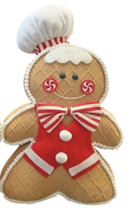 Fabric Boy & Girl Gingerbread Décor 18x6x30cm